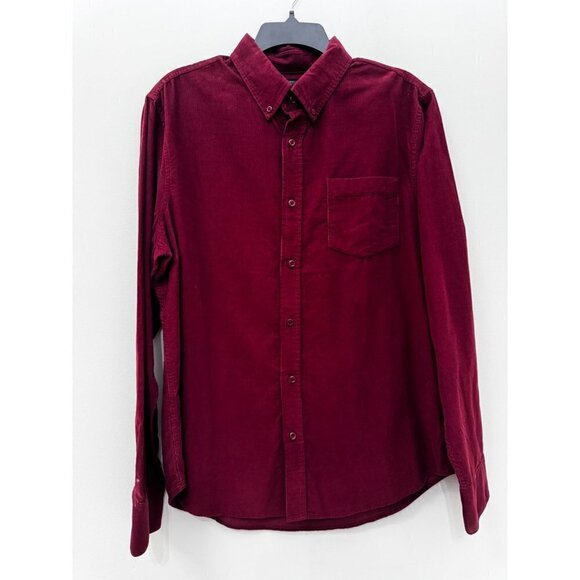 14Th & Union Solid Long Sleeve Cotton Button down  Corduroy Shirt size large - Picture 2 of 4